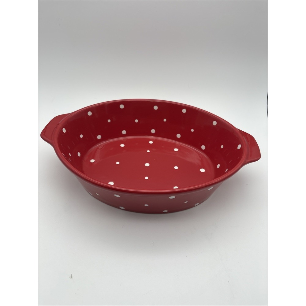 Temptations Temp-tations Tara Red Polka Dot Baking Dish - 2.5 Qt
